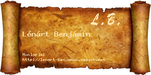 Lénárt Benjámin névjegykártya